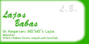 lajos babas business card